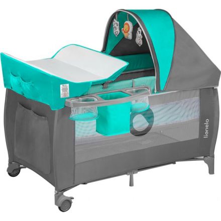 Манеж-кроватка Lionelo Sven Plus Turquoise Grey